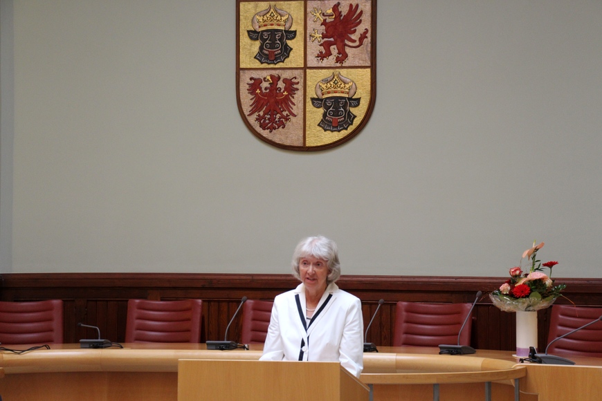 DIe Präsidentin des Verwaltungsgerichts Greifswald a.D., Urlsula Aussprung. 